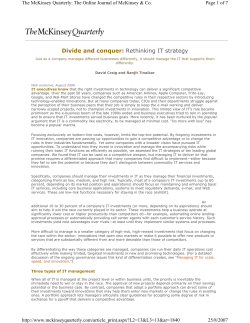 Divide and conquer: Rethinking IT strategy