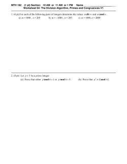 MTH 182 (1 pt) Section: 10 AM or 11 AM or 1 PM Name Worksheet