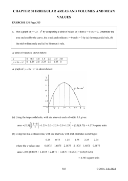 CHAPTER 30 IRREGULAR AREAS AND VOLUMES AND MEAN