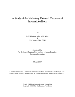 A Study of the Voluntary External Turnover of Internal