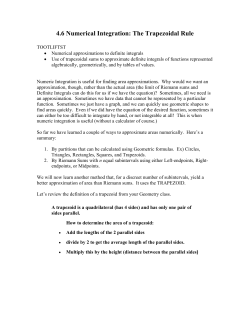 4.6 Numerical Integration: The Trapezoidal Rule