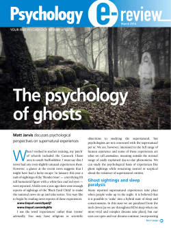 The psychology of ghosts