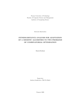 Fitness-distance Analysis for Adaptation of a Memetic Algorithm to