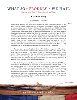 A Call for Unity - What So Proudly We Hail