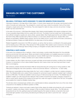 SwAGELOk MEET THE CUSTOMER