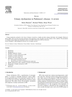 Urinary dysfunction in ParkinsonŁs disease: A review