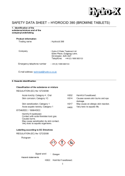 SAFETY DATA SHEET &ndash; HYDROCID 390 (BROMINE TABLETS)
