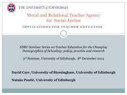 Preparing Teachers TO BE Agents of Change