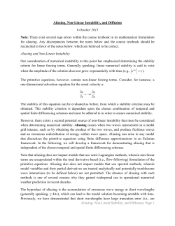 Aliasing, Non-Linear Instability, and Explicit Numerical Diffusion