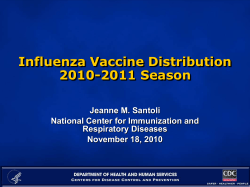 Influenza Vaccine Distribution 2010