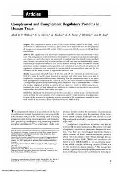 Complement and complement regulatory proteins in human