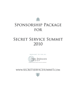 Sponsorship Package for Secret Service Summit 2010