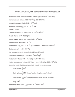 FTCE Test Information Guide Reference Sheet Physics 6&ndash;12 Test