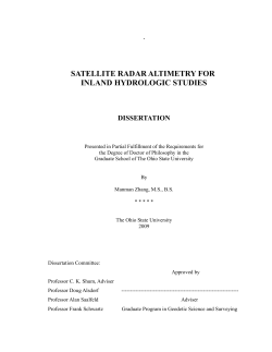 . SATELLITE RADAR ALTIMETRY FOR INLAND HYDROLOGIC