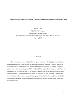 Interest Group Dynamics in Developing Countries