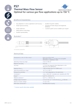 Thermal Mass Flow Sensor Optimal for various gas flow applications