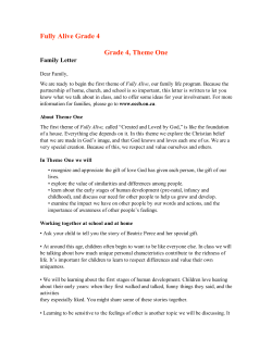 Fully Alive Grade 4 Grade 4, Theme One