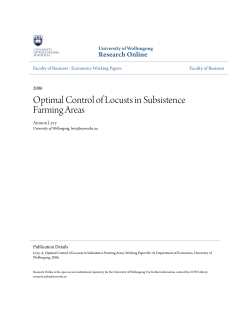 Optimal Control of Locusts in Subsistence Farming Areas