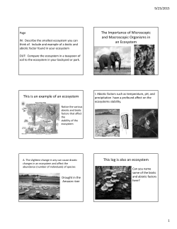 The Importance of Microscopic and Macroscopic Organisms in an