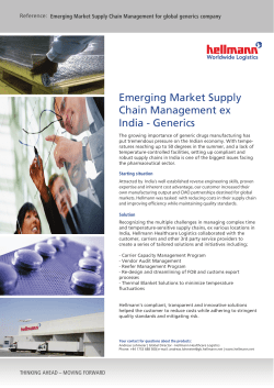 Emerging Market Supply Chain Management ex India