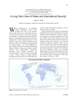A Long Term View of Water and International Security1