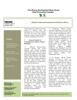 Chinese Trade and Investment Activities in Africa