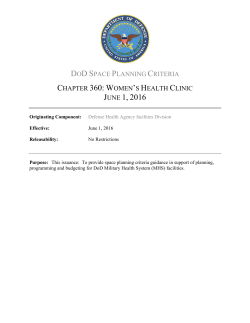 DoD Space Planning Criteria Chapter 360: Women`s Health