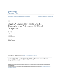 Effects Of Leakage Flow Model On The - Purdue e-Pubs