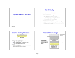 Dynamic Memory Allocation Harsh Reality Dynamic