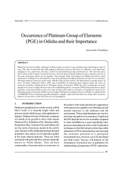 Occurrence of Platinum Group of Elements(PGE) in