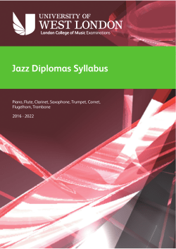 Jazz Diplomas Syllabus - University of West London