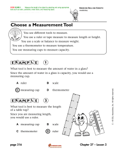 Choose a Measurement Tool