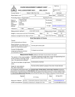 Course Measurement Certificate