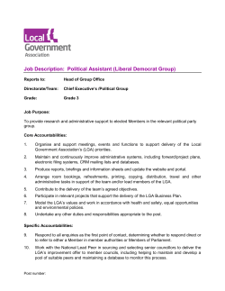 Job Description: Political Assistant (Liberal Democrat Group)