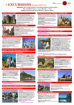 EXCURSIONS Summer 2017