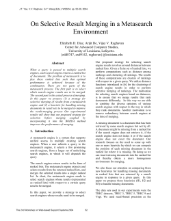 On Selective Result Merging in a Metasearch Environment