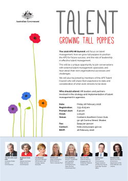 growing tall poppies - Australian Public Service Commission