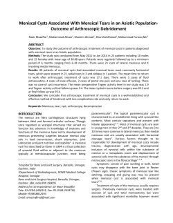 Meniscal Cysts Associated With Mensical Tears in an Asiatic