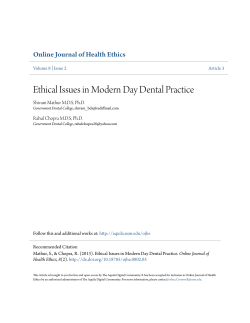 Ethical Issues in Modern Day Dental Practice