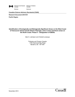 Identification of Ecologically and Biologically Significant Areas on