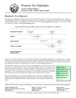 Property Tax Highlights - County of Santa Barbara