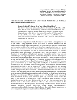 The extreme environments and their microbes as models for