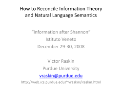 How to Reconcile Information Theory and Natural