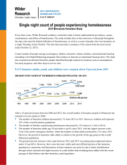 2015 Minnesota Homeless Study
