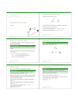 Multiplying Vectors By Scalars Multiplying a Vector