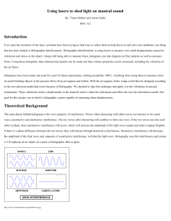 Holographic Interferometry