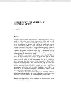 a suitable boy: the abolition of feudalism in india
