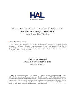 Bounds for the Condition Number of Polynomials - HAL