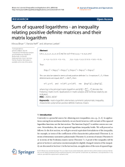 Sum of squared logar.. - an der Universit&auml;t Duisburg