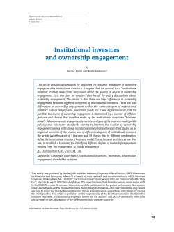 Institutional investors and ownership engagement